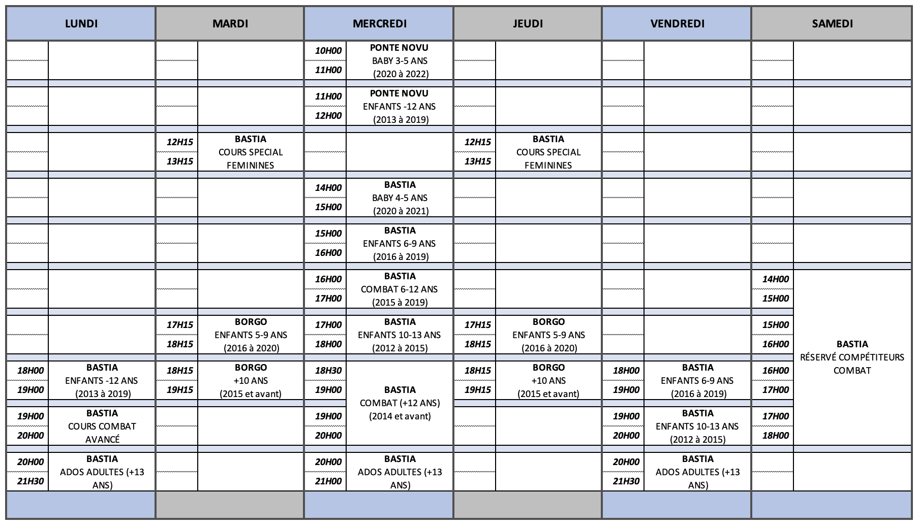 CTB HORAIRES