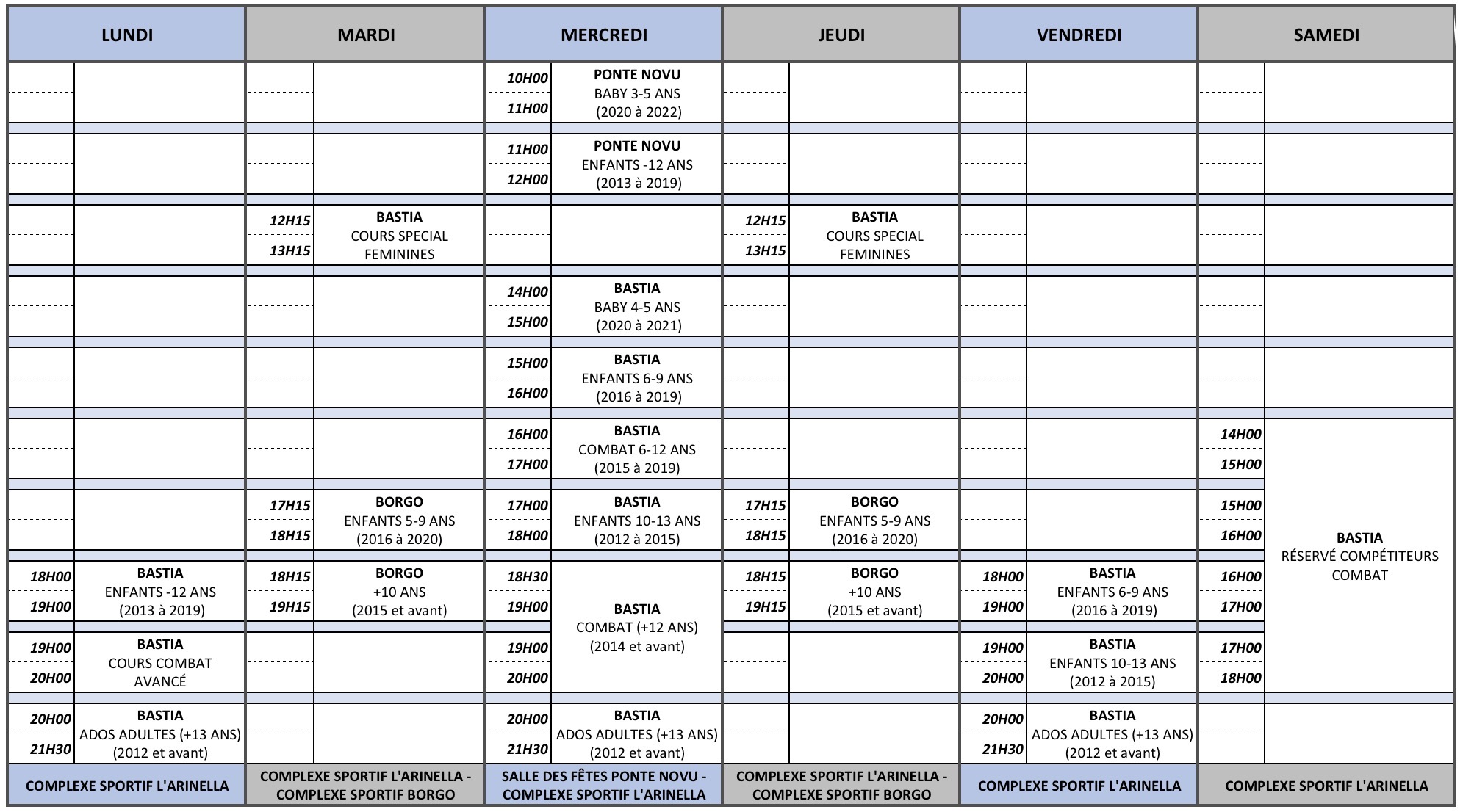 CTB HORAIRES