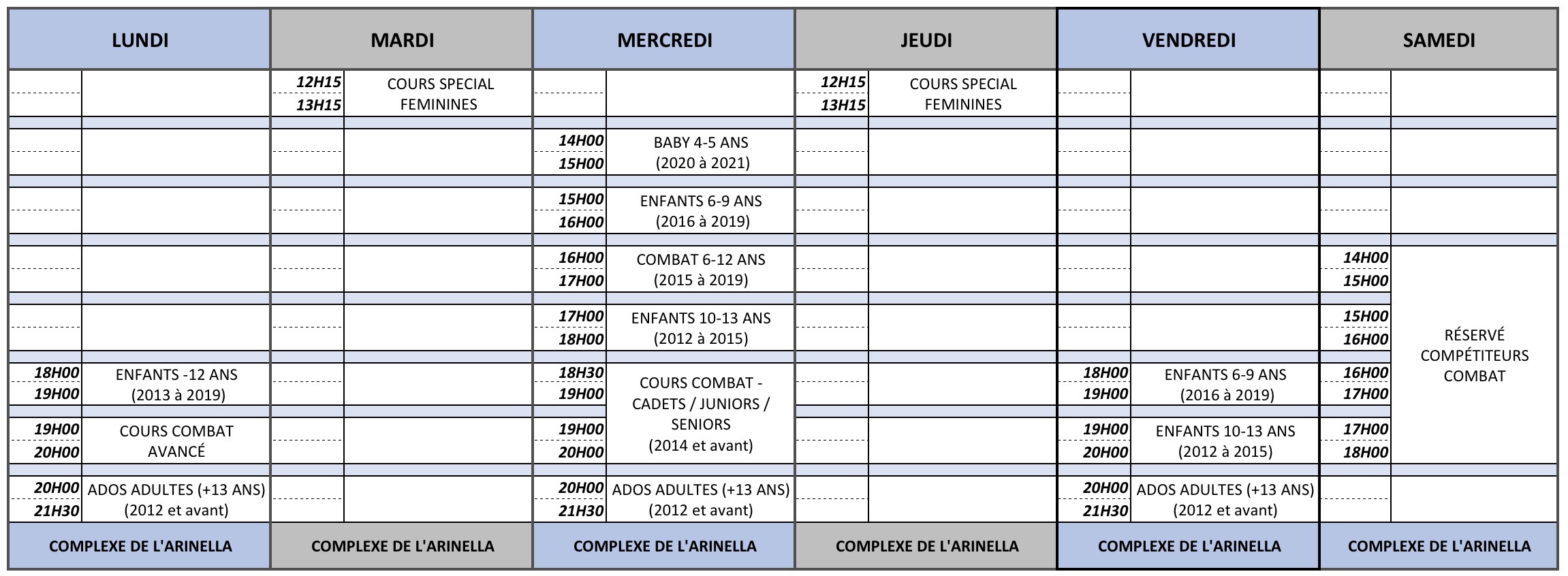 CTB HORAIRES BASTIA